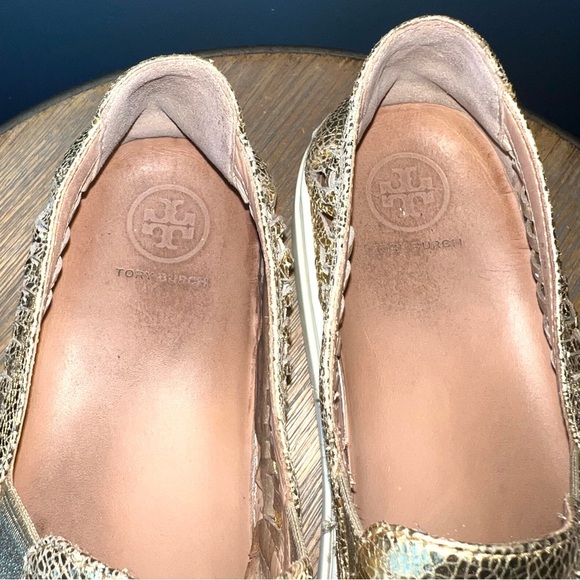 Tory Burch Gold Metallic Hurache II Sneakers - Picture 6 of 9